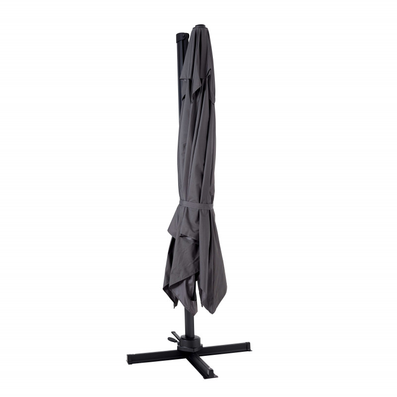 Ensemble parasol déporté rectangulaire 240g/m² 360° (2 x 3m) + Dalle à lester sur roues 110L