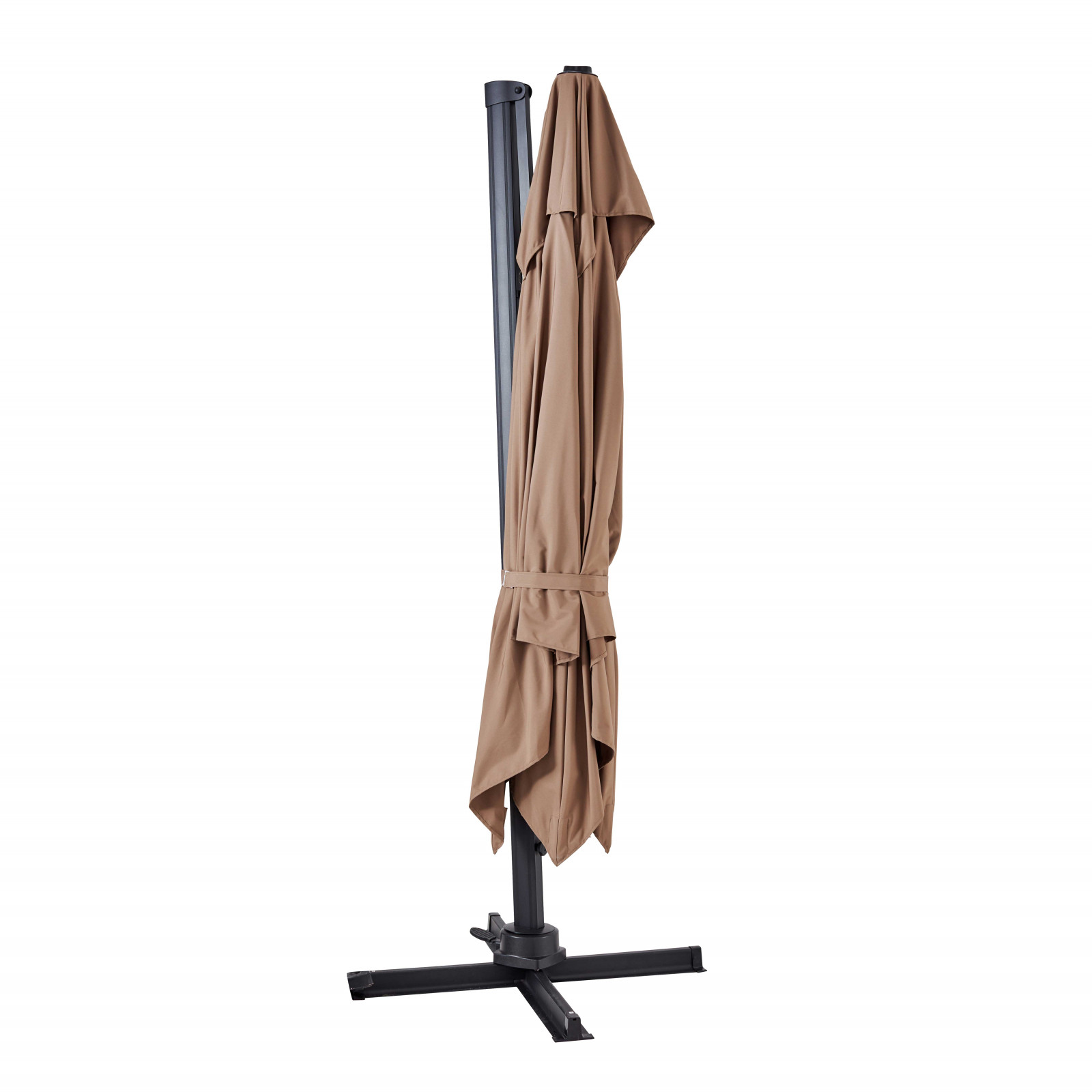Ensemble parasol déporté rectangulaire 240g/m² 360° (2 x 3m) + Dalle à lester sur roues 110L