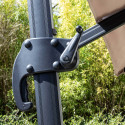 Ensemble parasol déporté carré 250g/m² (3 x 3m) rotatif 360° + 4 dalles lestées