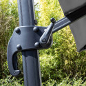 Ensemble parasol déporté carré 250g/m² (3 x 3M) rotatif 360° + Dalle à lester sur roues 110 L