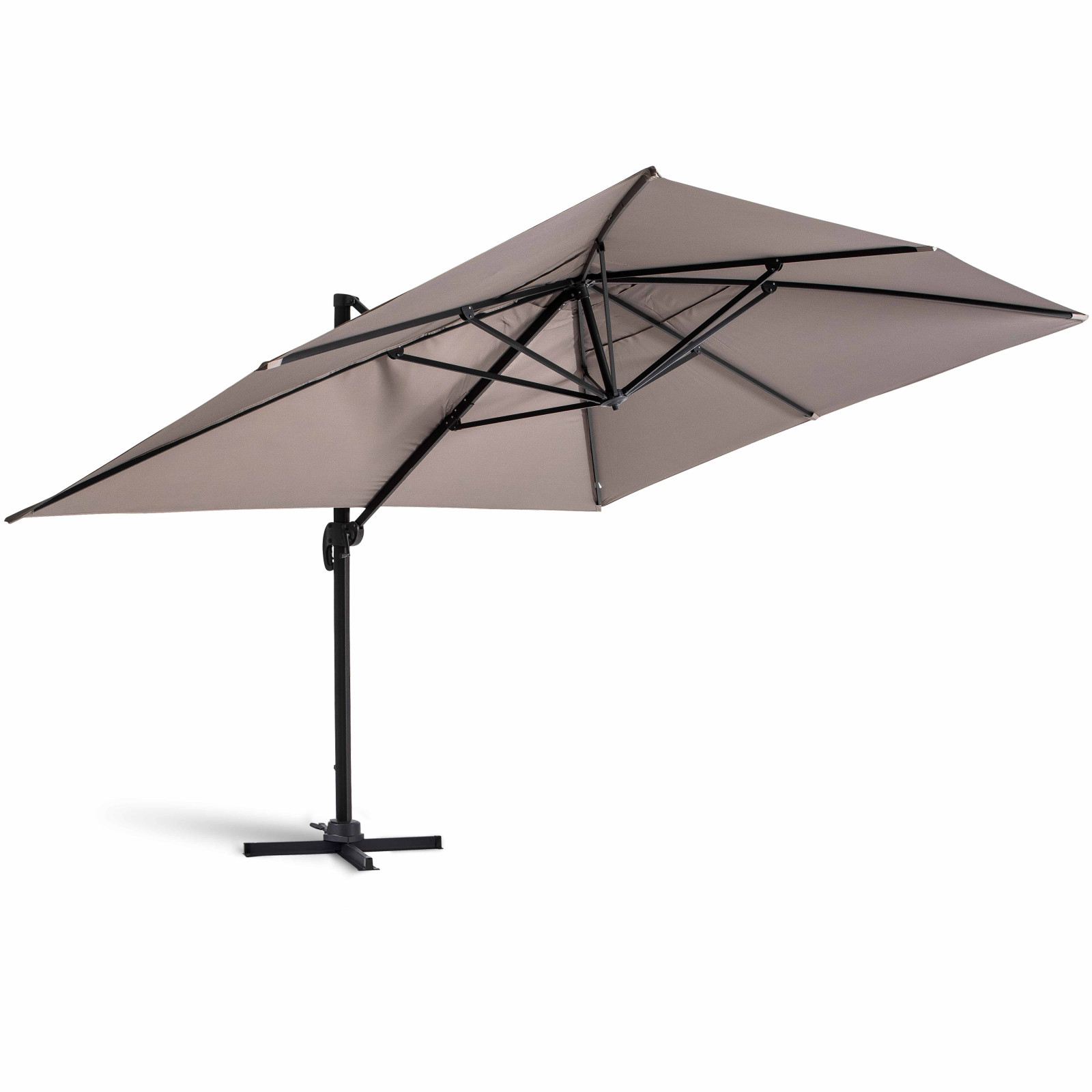 Parasol déporté rectangulaire rotatif 360° (4x3m) - 240g/m²