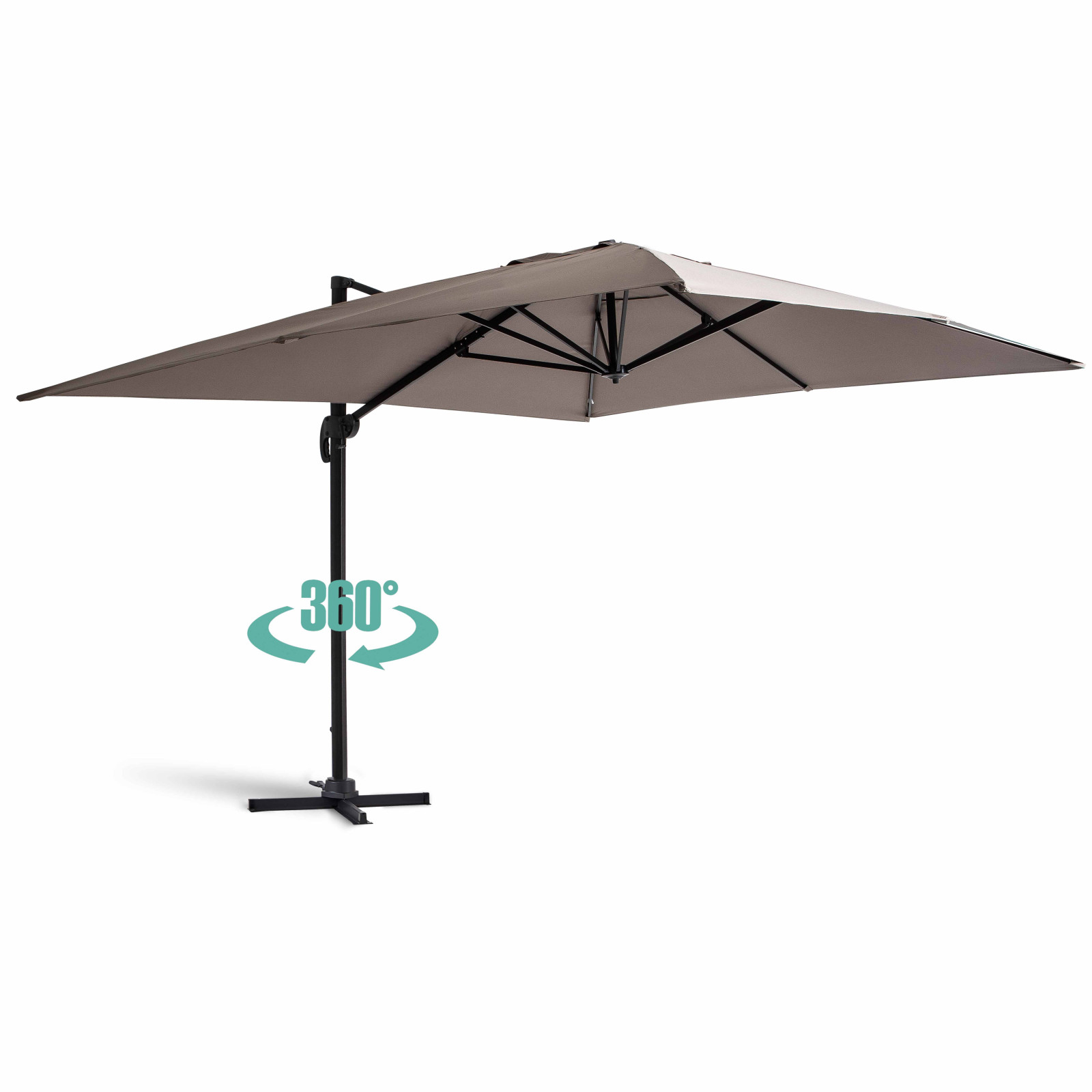 Ensemble parasol déporté (4 x 3m) 240g/m² + 4 dalles à lester remplissables