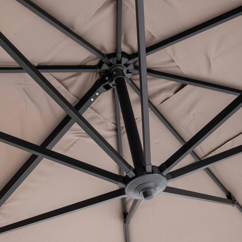 Ensemble parasol déporté (4 x 3m) 240g/m² + 4 dalles à lester remplissables