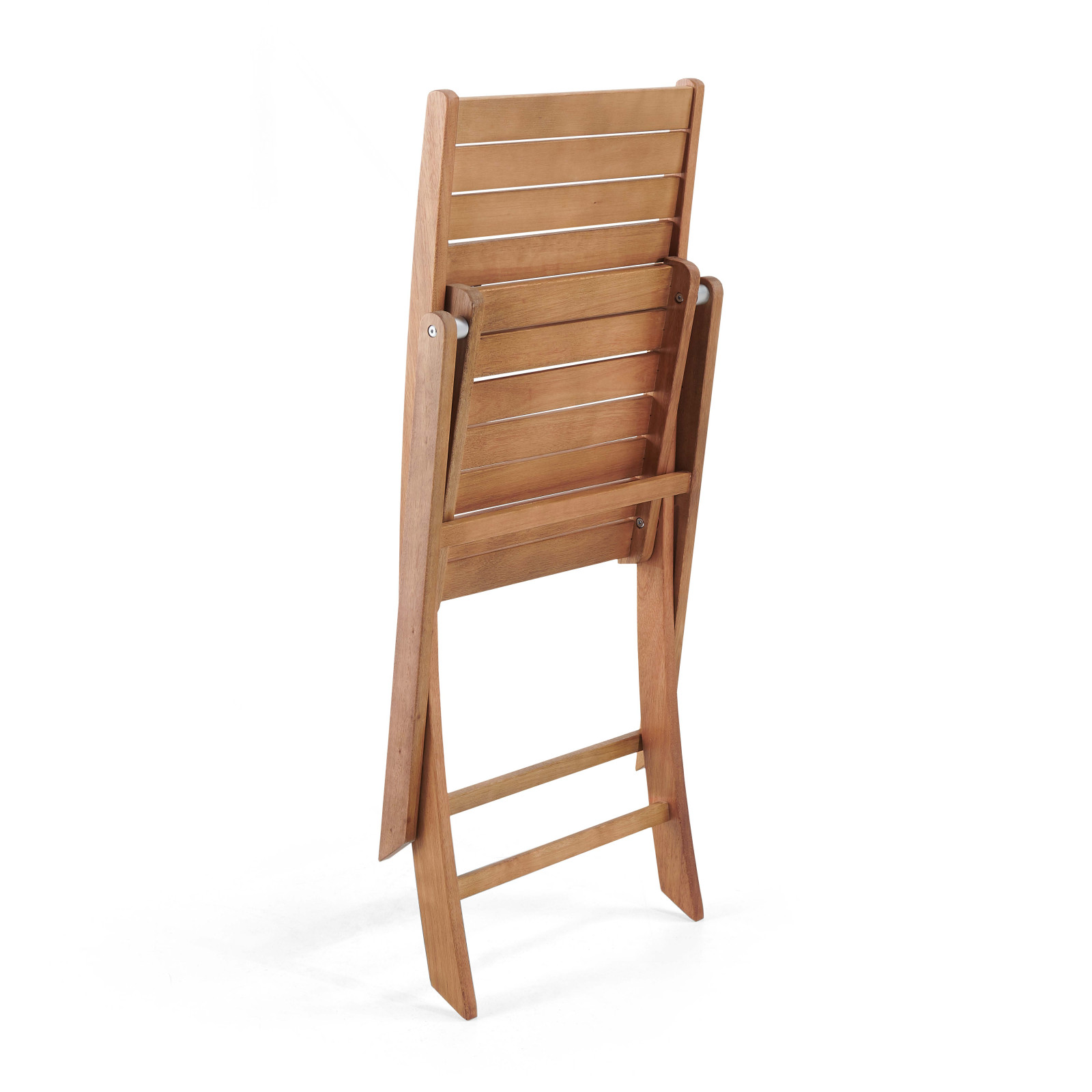 Lot de 2 chaises pliantes avec accoudoirs en bois d'eucalyptus Lot de 2 chaises pliantes avec accoudoirs en bois d'eucalyptus