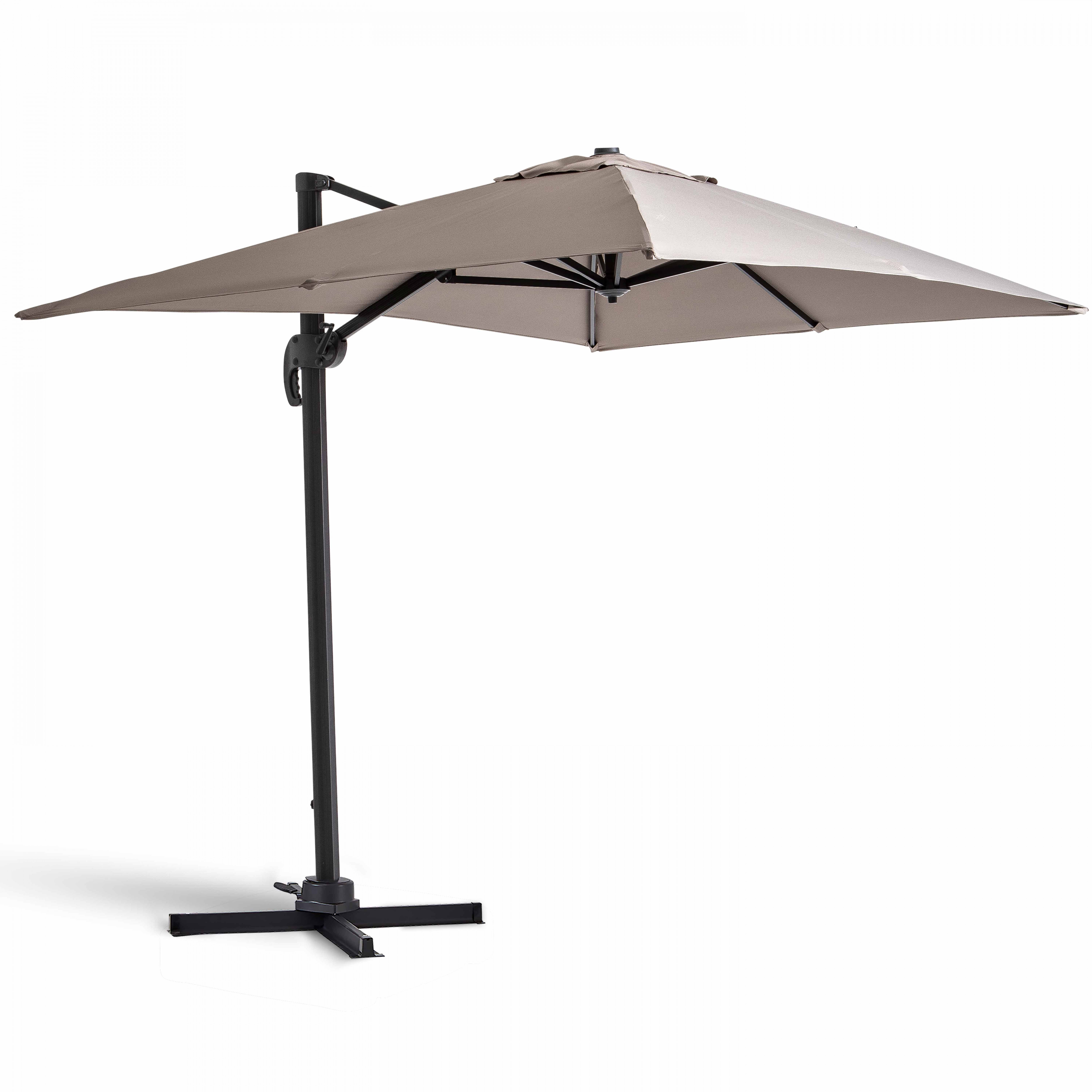 Parasol déporté professionnel 2x3 m rectangulaire inclinable 240g/m² rotatif 360°