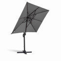 Ensemble parasol déporté rectangulaire 240g/m² rotatif 360 (2 x 3m) + 4 dalles lestées