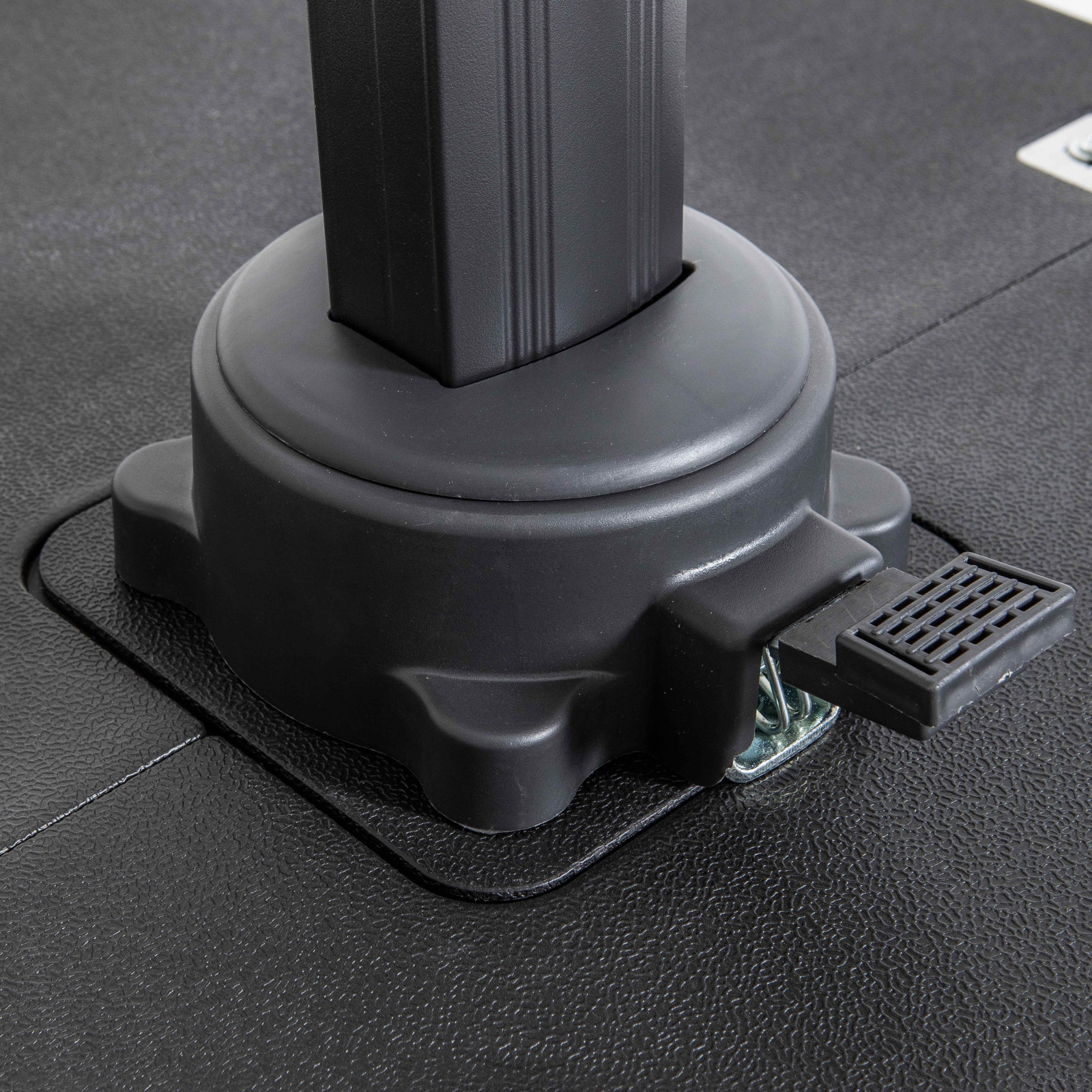 Ensemble parasol déporté rectangulaire 240g/m² (2x3m) rotatif 360° + 4 dalles à lester remplissables