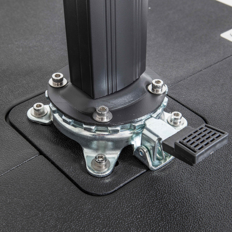 Ensemble parasol déporté rectangulaire 240g/m² (2x3m) rotatif 360° + 4 dalles à lester remplissables