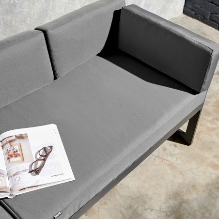 Salon de jardin d'angle en aluminium - 5 places