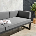 Salon de jardin d'angle en aluminium - 5 places