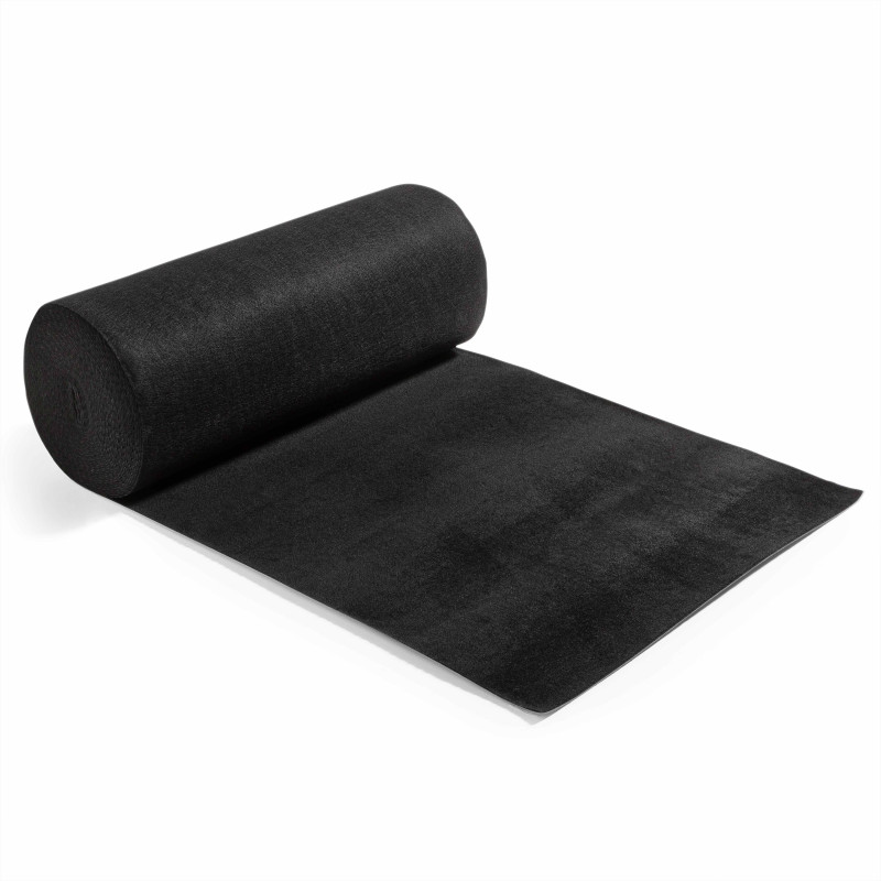 Rouleau de moquette noir 1 x 25 m en polyester 250g/m² | Mobeventpro