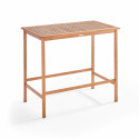 Table haute (120 x 70 x 110 cm) en bois d'eucalyptus