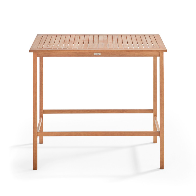 Table haute (120 x 70 x 110 cm) en bois d'eucalyptus
