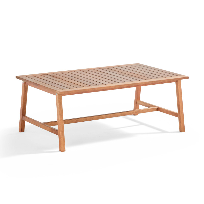 Salon de jardin en bois d'eucalyptus avec 1 canapé, 2 fauteuils et table basse (3/7)