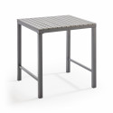 Table de terrasse haute avec 4 tabourets en aluminium et composite