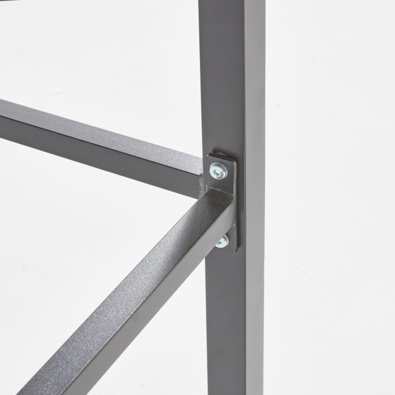 Table de terrasse haute avec 4 tabourets en aluminium et composite