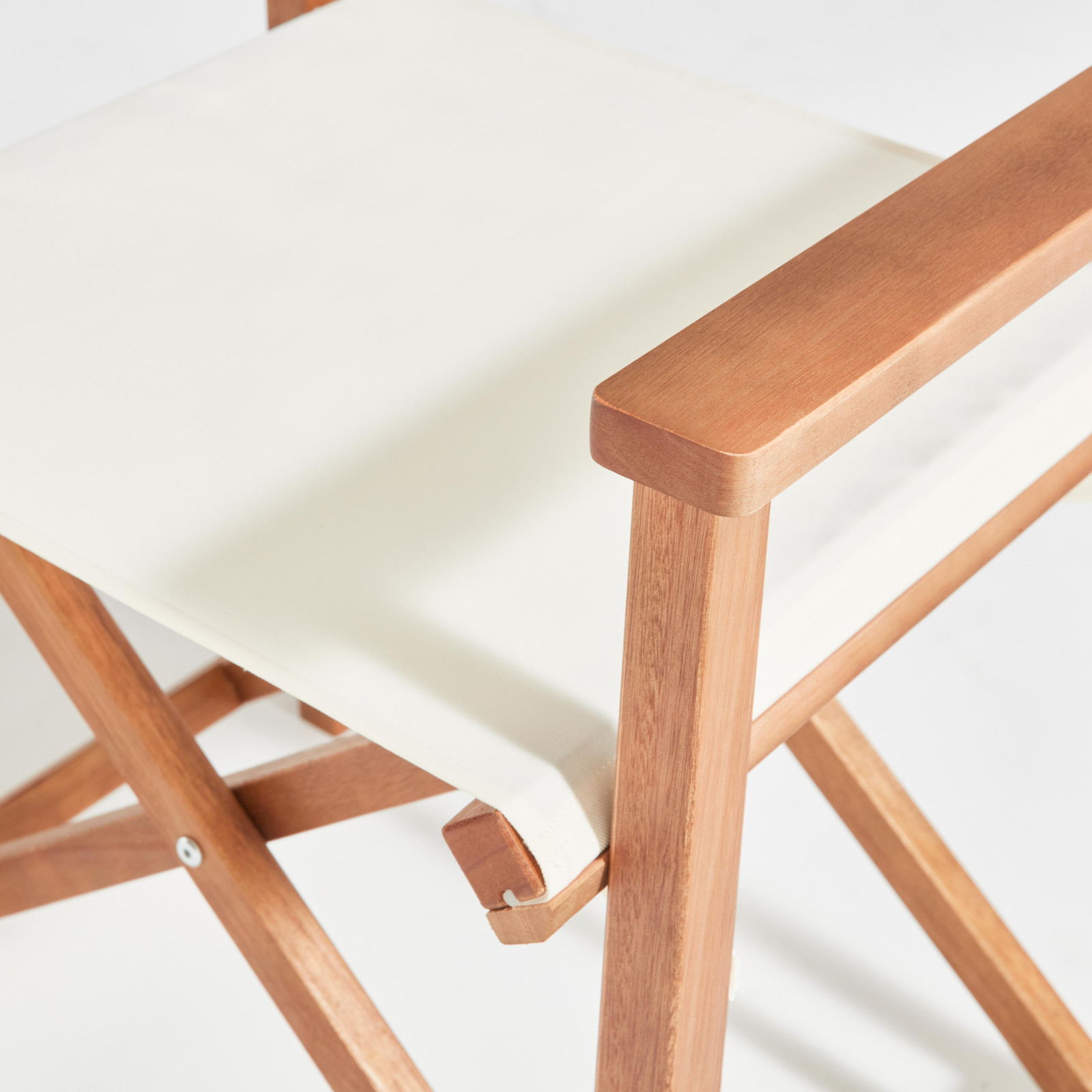 Lot de 2 chaises pliantes en bois d'eucalyptus + textilène