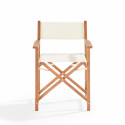 Lot de 2 chaises pliantes en bois d'eucalyptus + textilène