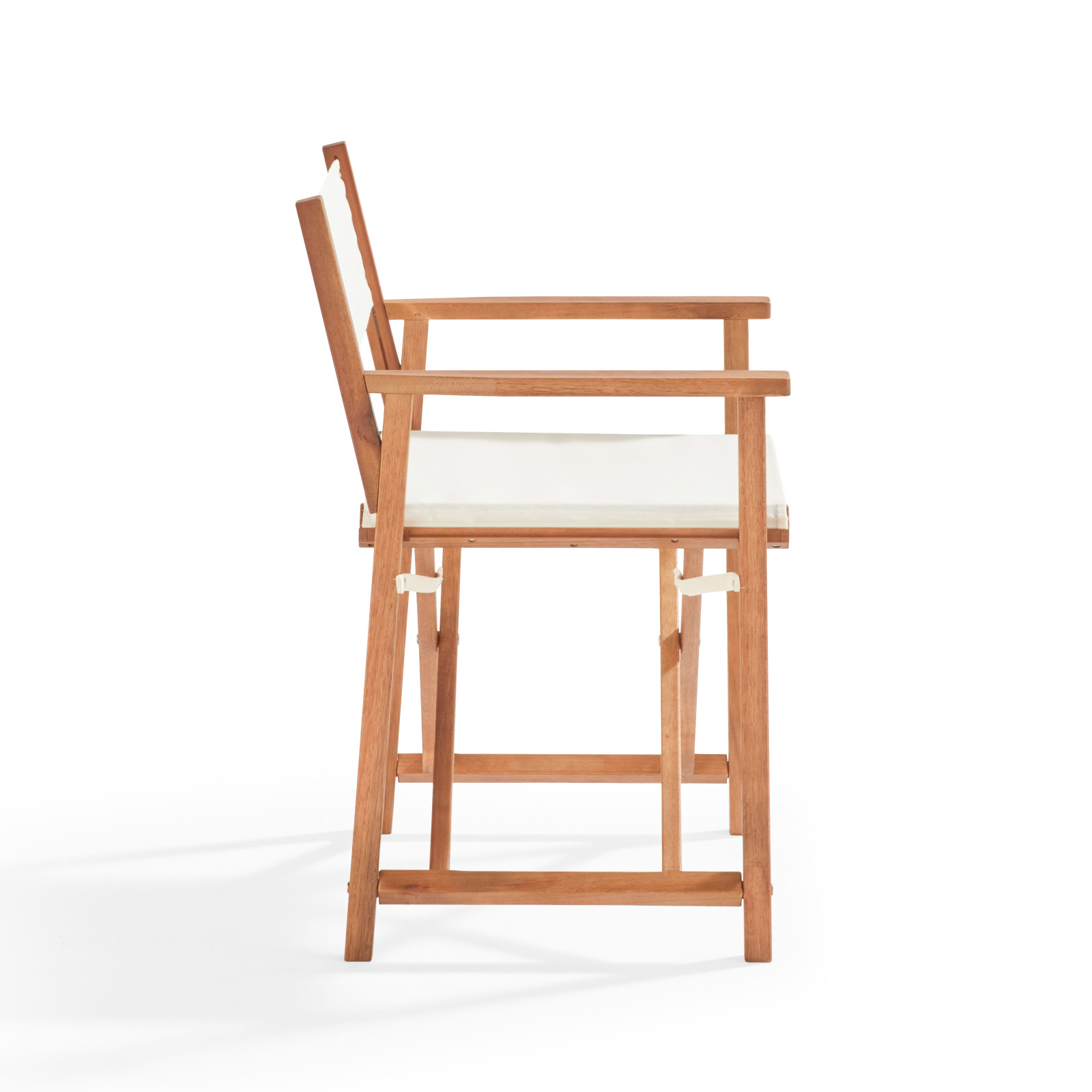 Lot de 2 chaises pliantes en bois d'eucalyptus + textilène