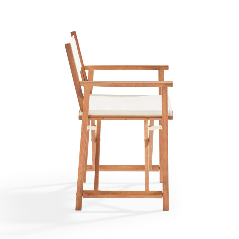 Lot de 2 chaises pliantes en bois d'eucalyptus + textilène