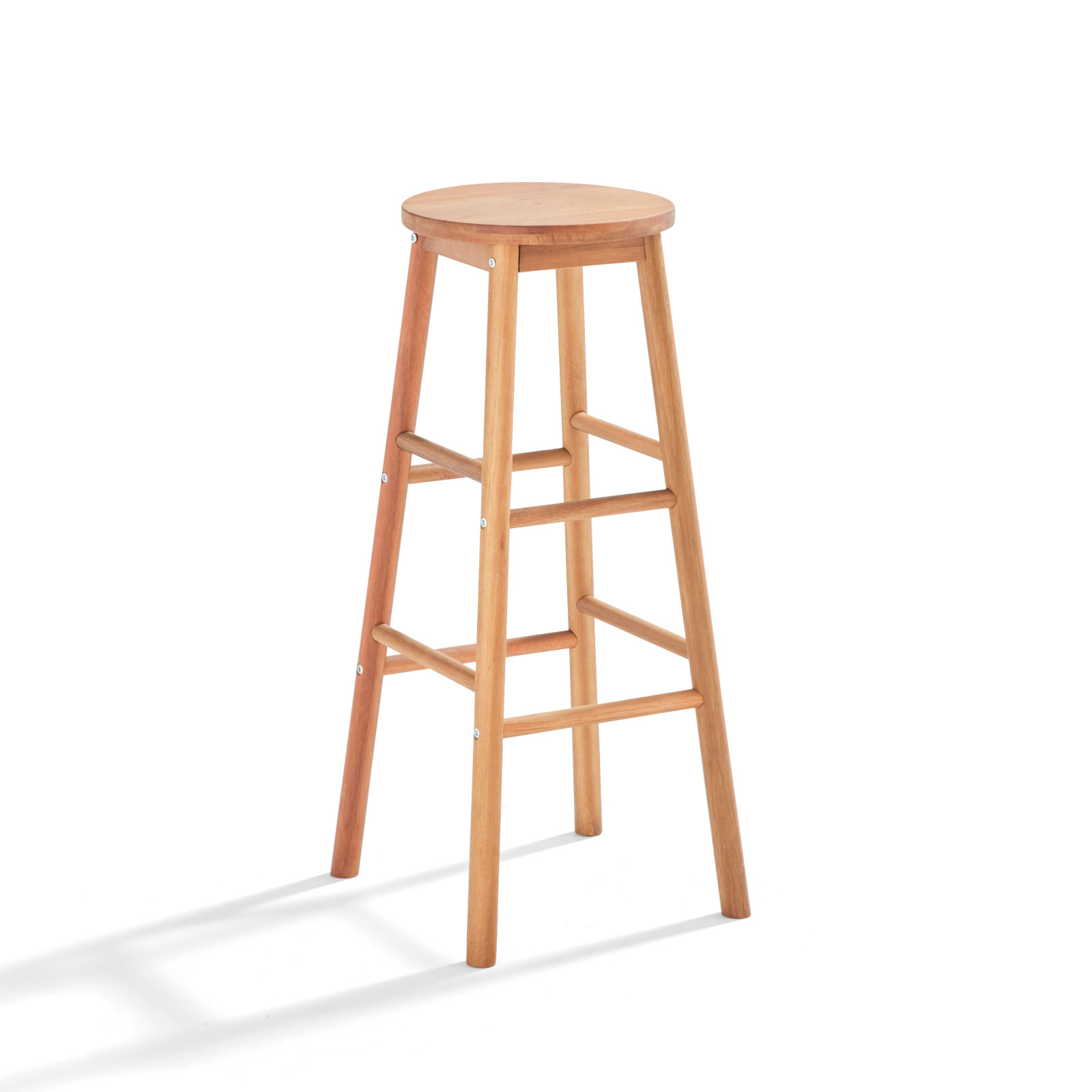 Lot de 2 tabourets en bois d'eucalyptus Lot de 2 tabourets en bois d'eucalyptus