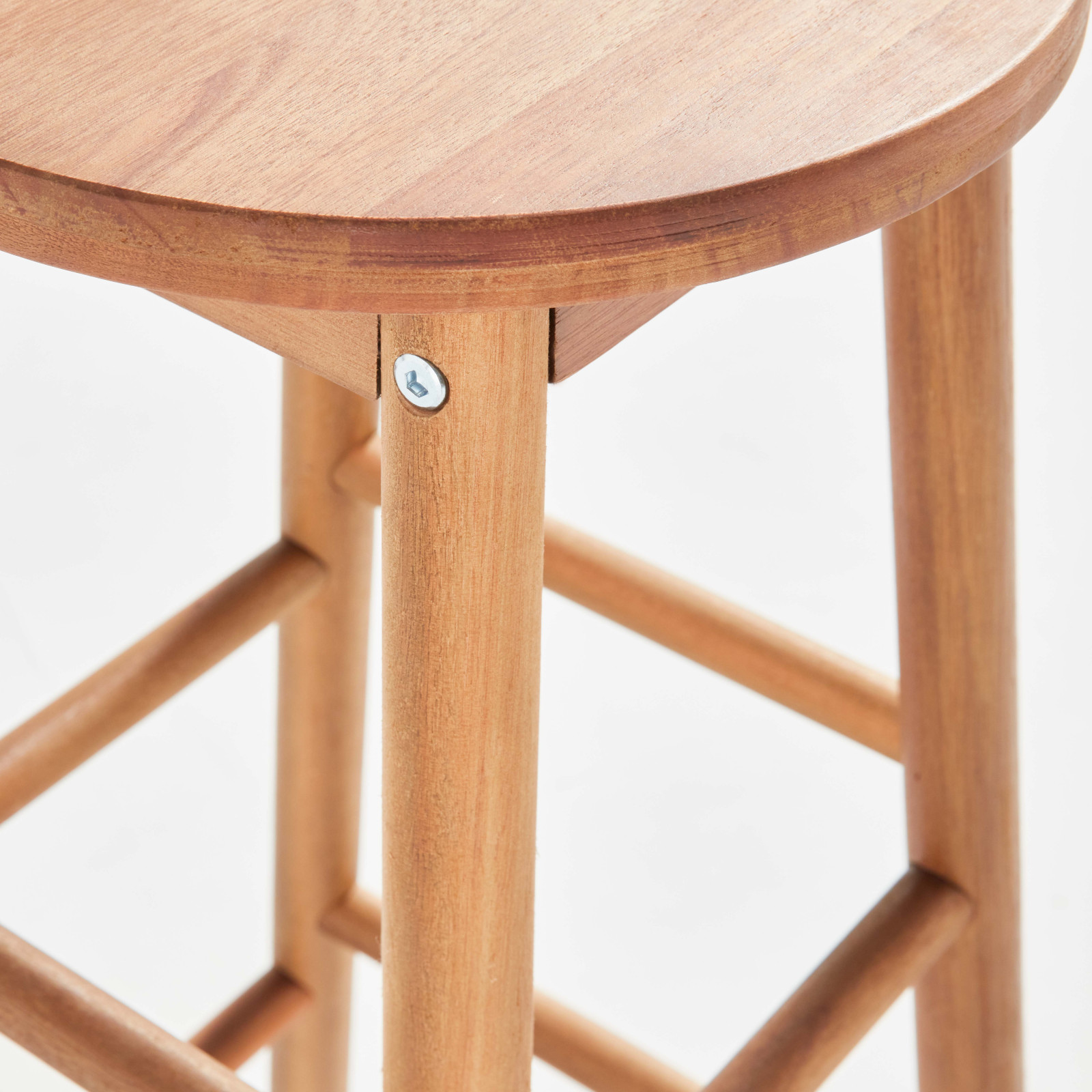 Lot de 2 tabourets en bois d'eucalyptus