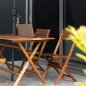 Table rectangulaire pliante (140 x 70 x 76 cm) en bois d'eucalyptus