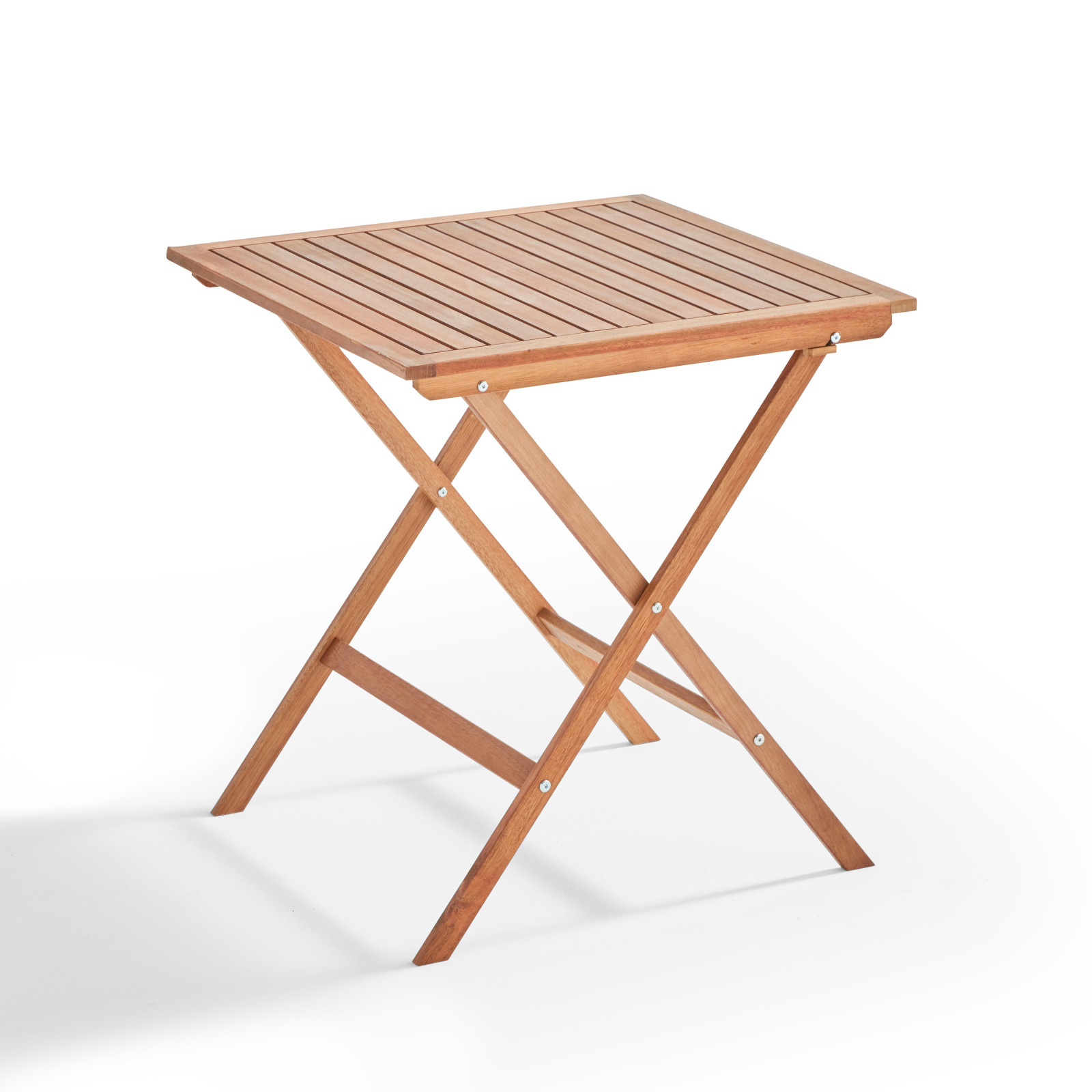 Table bistrot pliante carrée (70x70x75) en bois d'eucalyptus Table bistrot pliante carrée (70x70x75) en bois d'eucalyptus