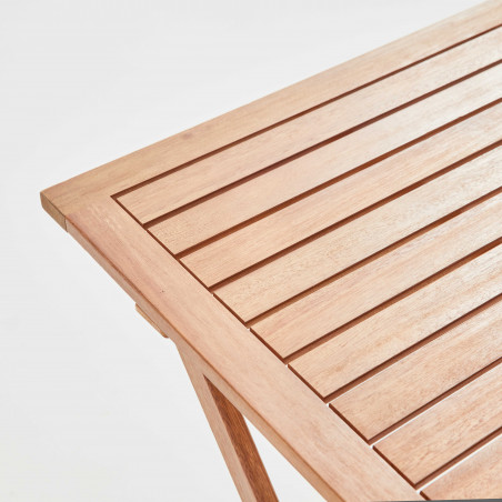 Table bistrot pliante carrée (70x70x75) en bois d'eucalyptus