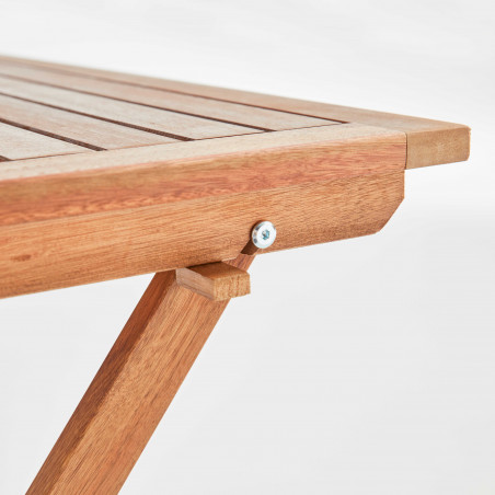 Table bistrot pliante carrée (70x70x75) en bois d'eucalyptus