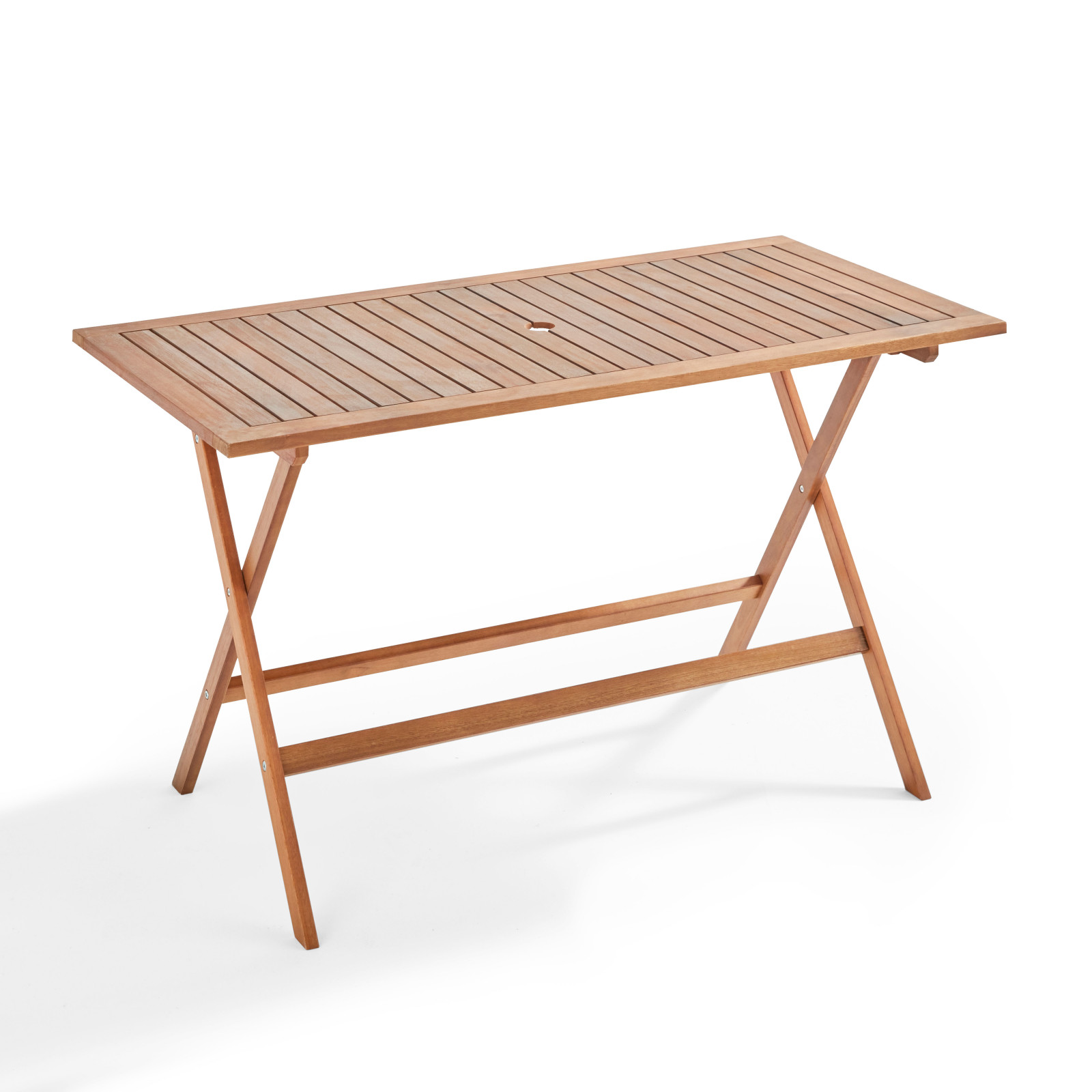 Table rectangulaire pliante (140x70x76) + 4 chaises pliantes en bois d'eucalyptus Table rectangulaire pliante (140x70x76) + 4 chaises pliantes en bois d'eucalyptus