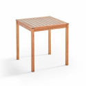 Table carrée (70 x 70 cm) en bois + 2 chaises pliantes