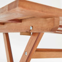 Table rectangulaire pliante (140 x 70 x 76 cm) en bois d'eucalyptus