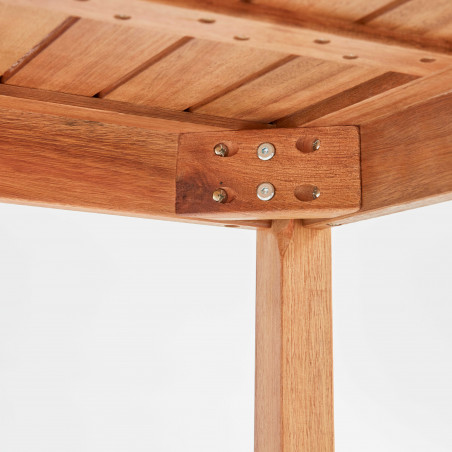 Table bistrot carrée (70 x 70 x 75 cm) en bois d'eucalyptus