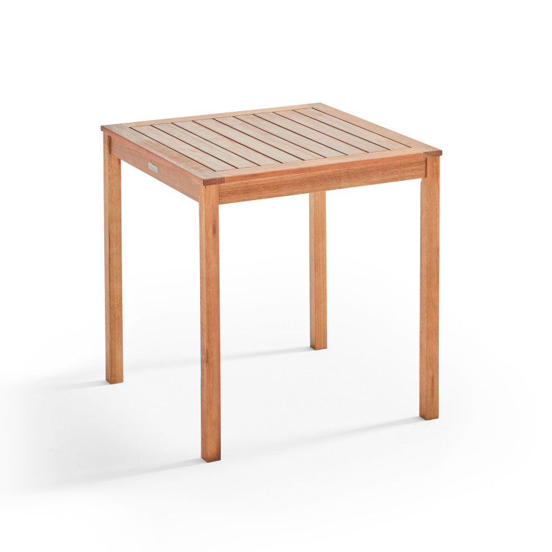 Table bistrot carrée (70 x 70 x 75 cm) en bois d'eucalyptus