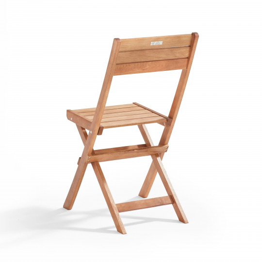 Lot de 2 chaises pliantes en bois d'eucalyptus