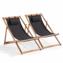 Lot de 2 chiliennes en eucalyptus inclinables