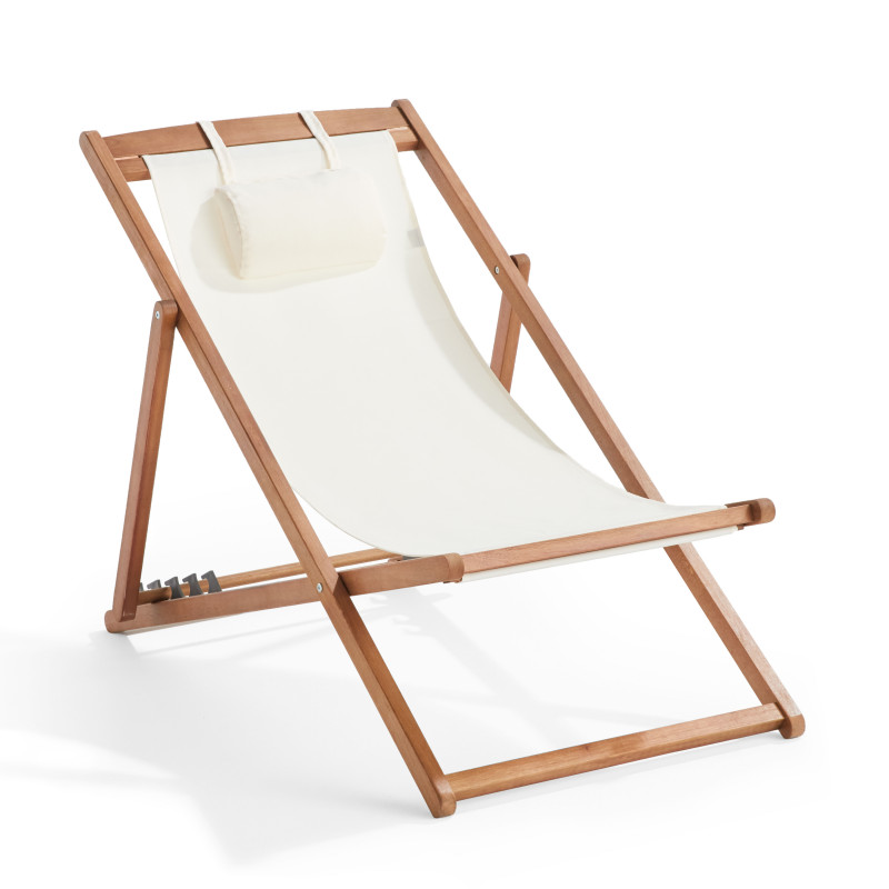 Lot de 2 chiliennes en eucalyptus inclinables