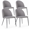 Lot de 4 chaises en tissu