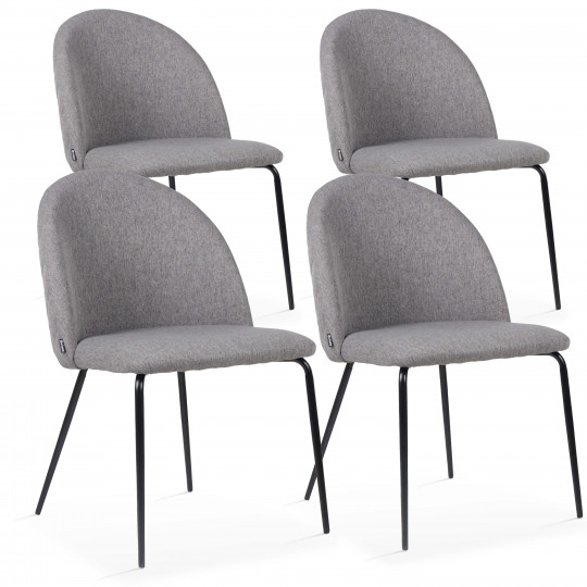 Chaises de restaurant en tissu et métal - Lot de 4 | Mobeventpro