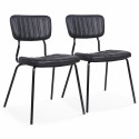 Lot de 2 chaises en cuir synthétique