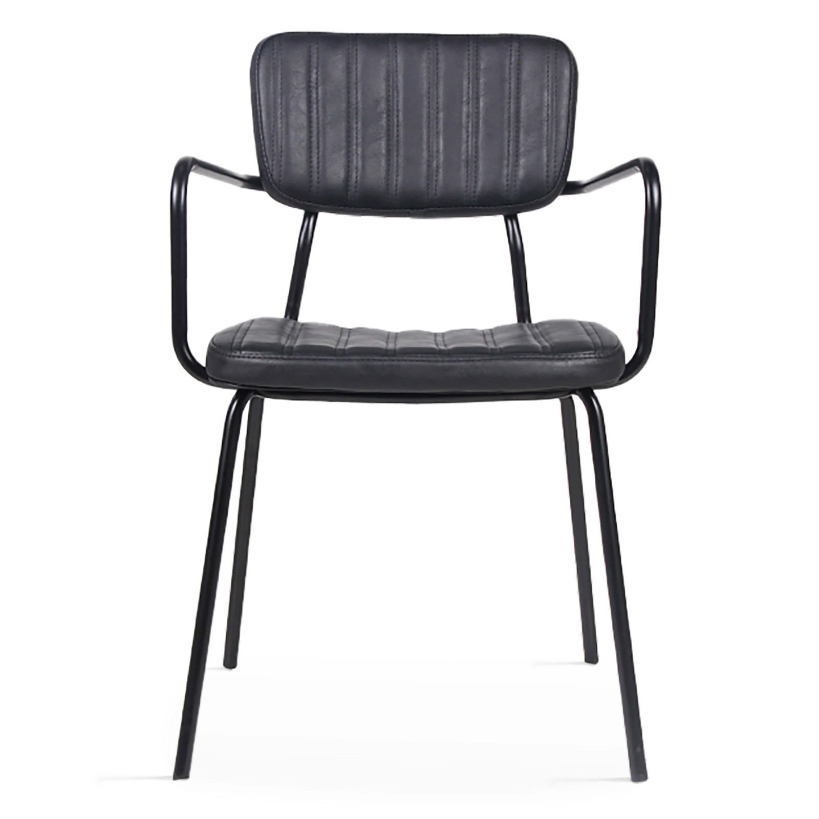 Lot de 2 chaises avec accoudoirs en cuir synthétique