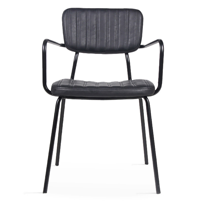 Lot de 2 chaises avec accoudoirs en cuir synthétique (5/7)