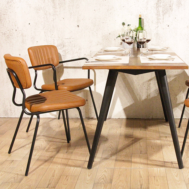 Lot de 2 chaises avec accoudoirs en cuir synthétique (5/6)