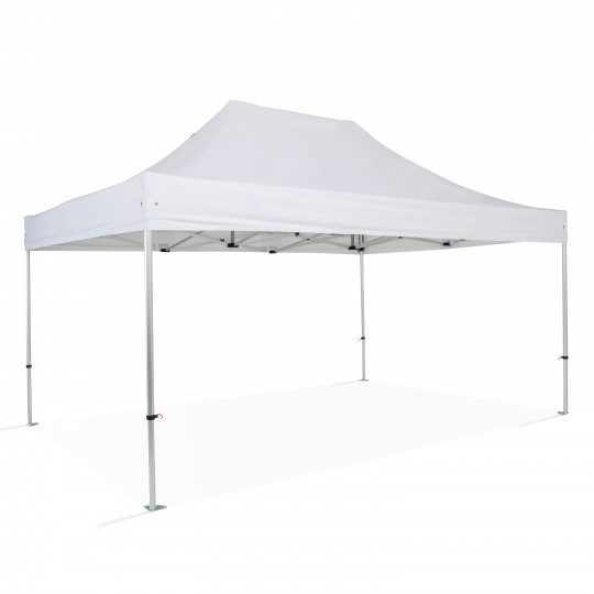 Stand tente pliante alu 300x300cm - 3 murs + 4 tables + auvent - rouge -  RETIF