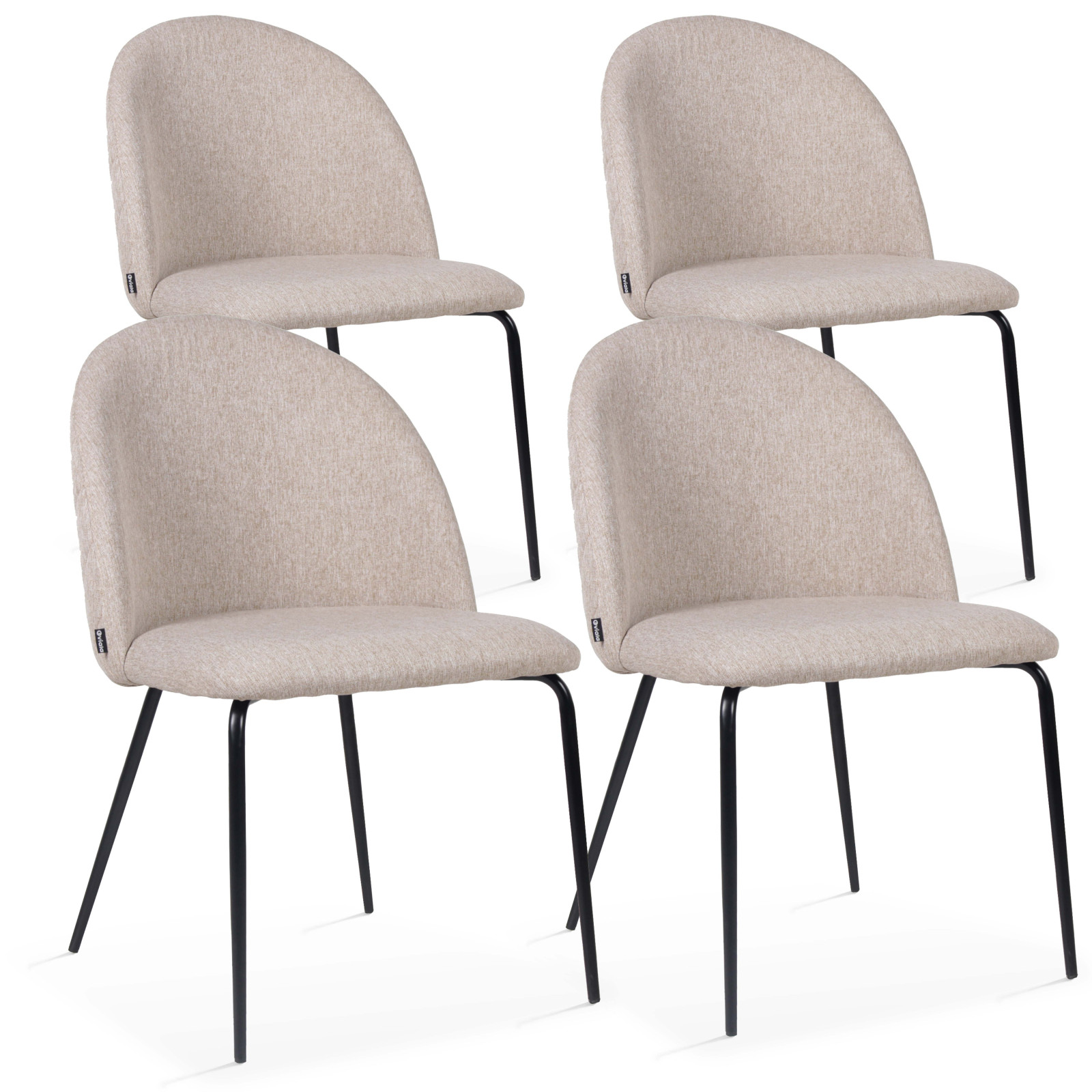 Lot de 4 chaises en tissu