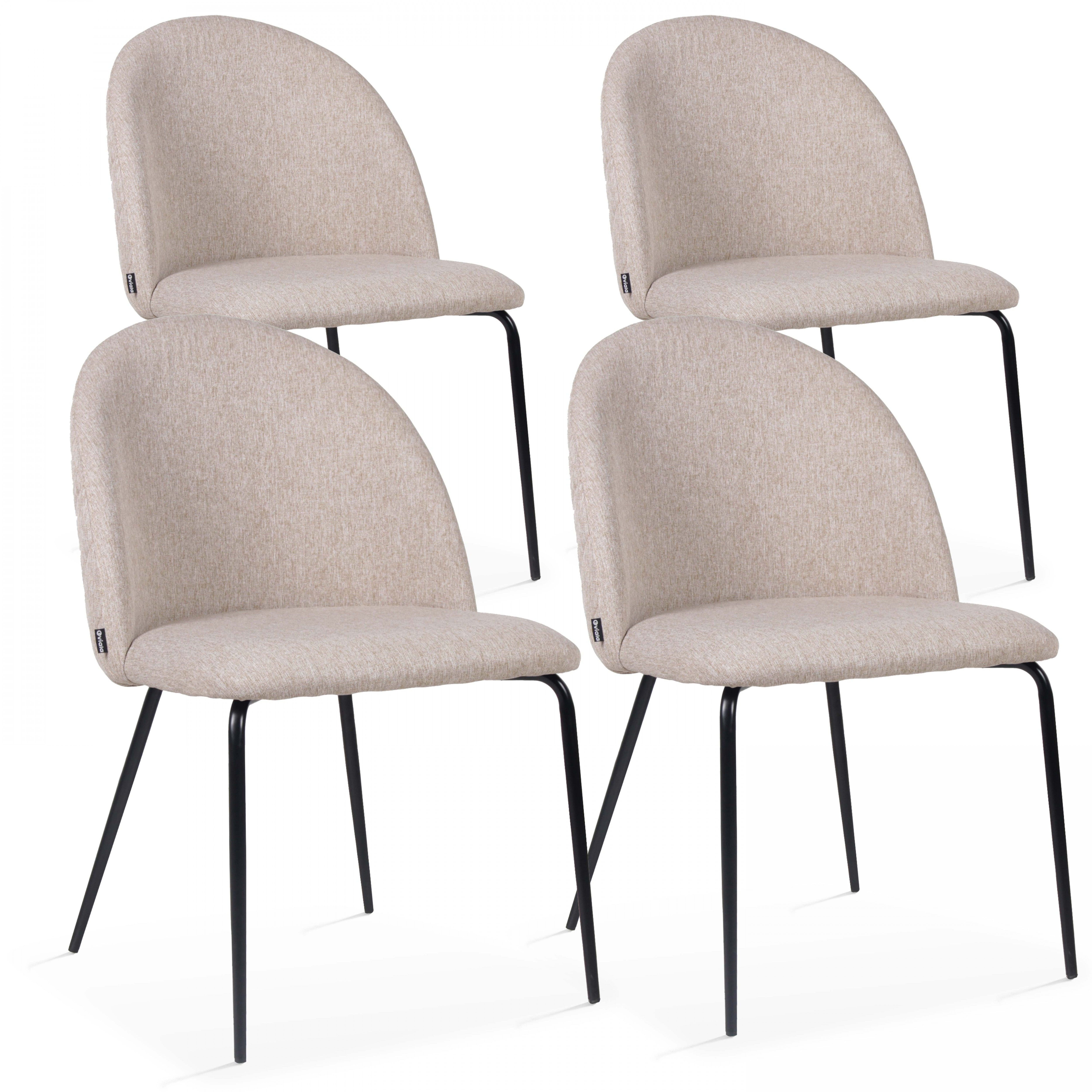 Chaises de restaurant en tissu et métal - Lot de 4