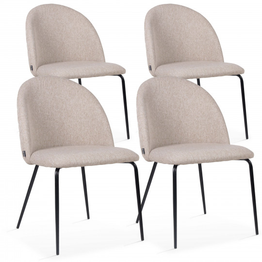 Lot de 4 chaises en tissu