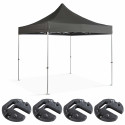 Tente pliante 3 x 3 m - 300g/m² + 4 poids de lestage 12 kg