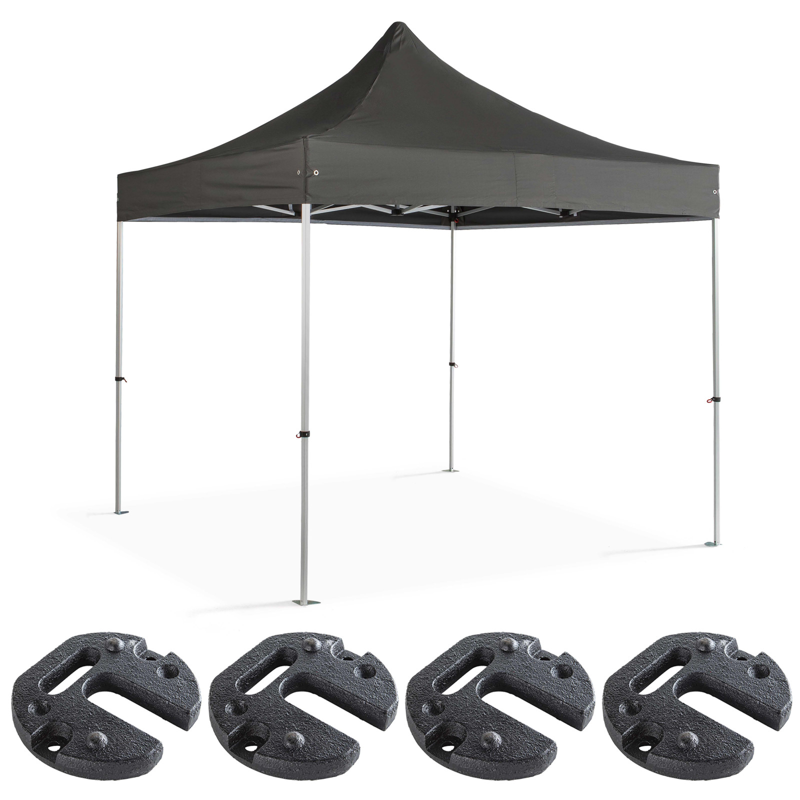 Tente pliante 3 x 3 m - 300g/m² + 4 poids de lestage 12 kg